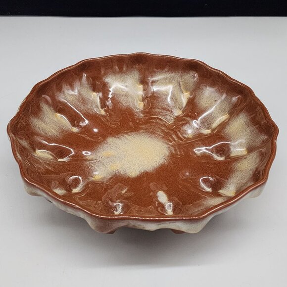 Frankoma Other - Vintage Frankoma Serving Bowl Desert Gold Glazed Ceramic Footed 9"